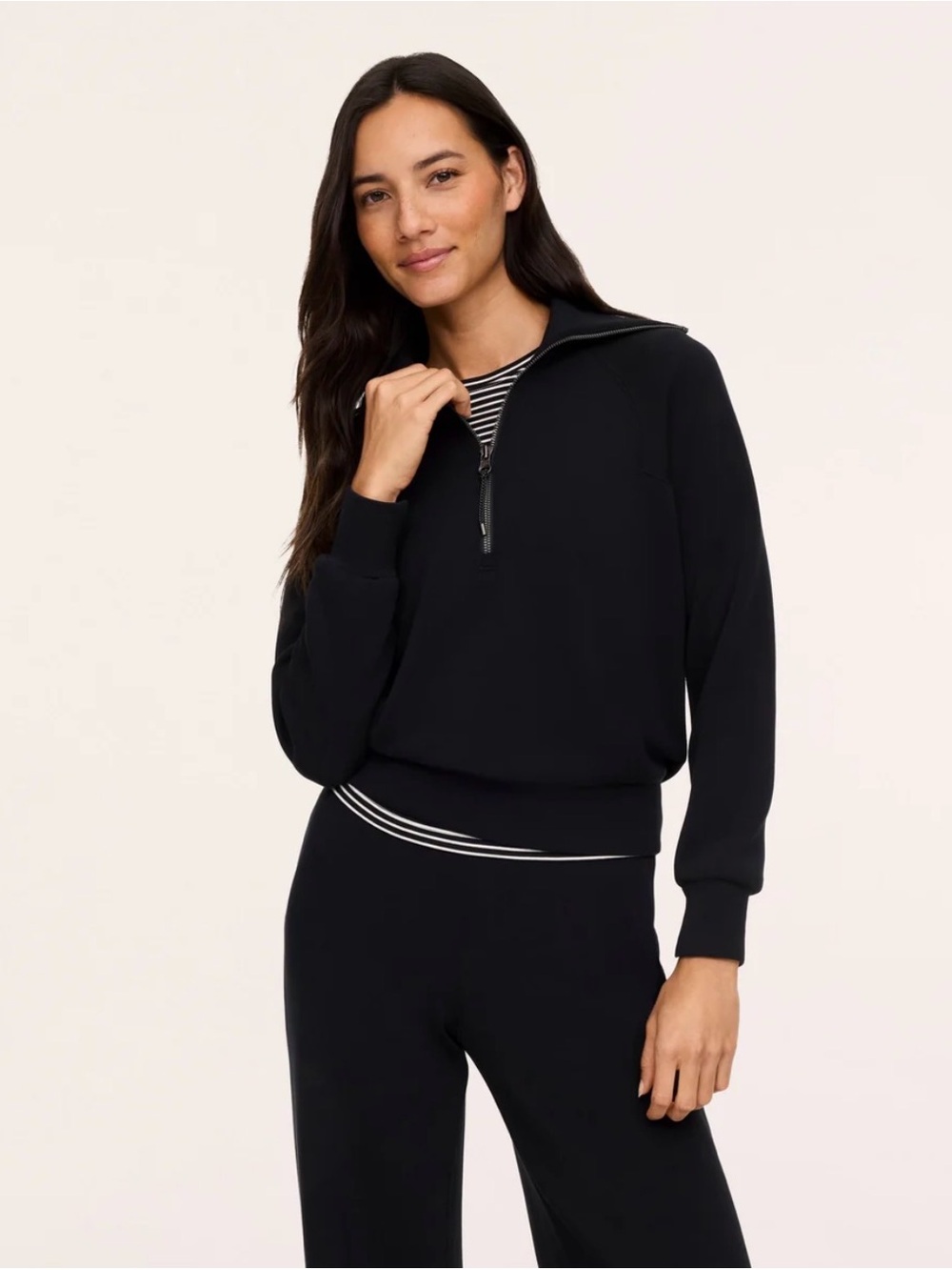 LIKE NEW Spanx Air Essentials Half Zip | Black | M